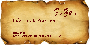 Fürszt Zsombor névjegykártya