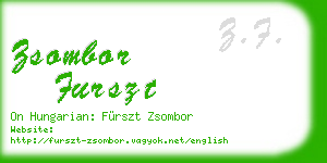 zsombor furszt business card